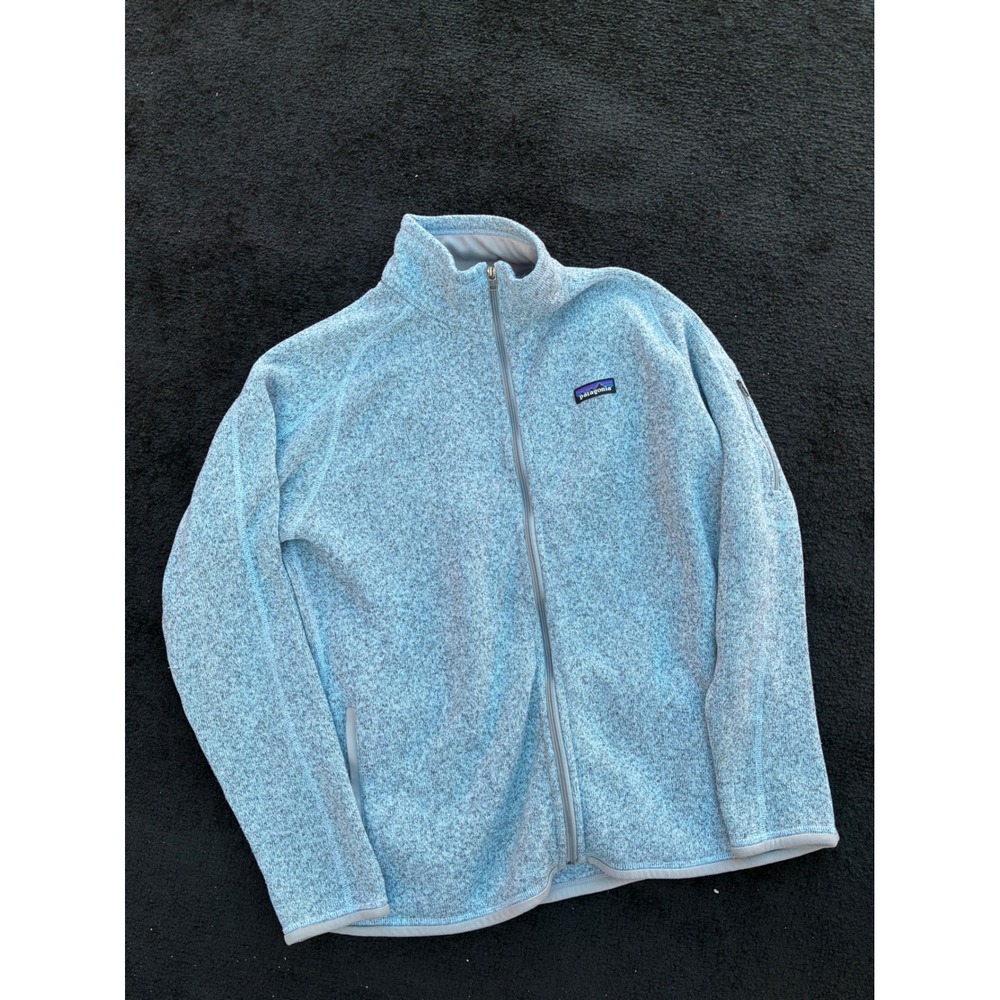 Patagonia Better Sweater Full Zip Jacket Light Blue Heathered Fleece Mens Large